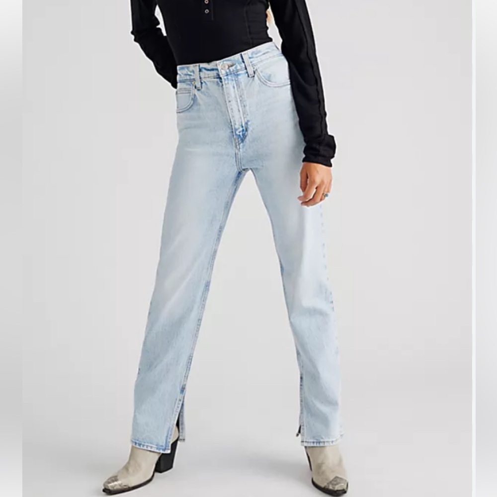 levi's high slim straight 70s with a slit
